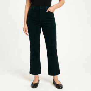 Aritzia Babaton Albers Pants Women’s Size 4 Dark Green Corduroy Kick Flare Crop